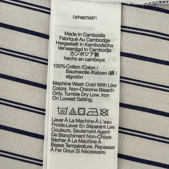 NWT Madewell Puff-Sleeve Button Up Stripe Blouse Size 14 NT779 Coastal Casual - Picture 6 of 10